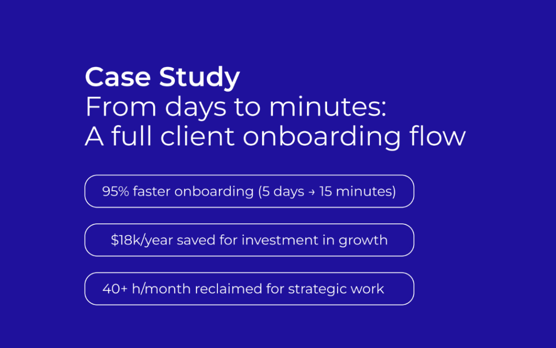 From days to minutes: A full client onboarding flow