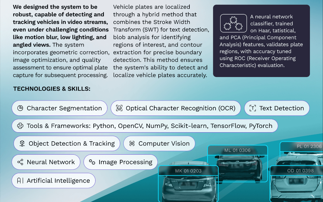 Advanced Car Tracking & Number Plate Recognition System on the Road