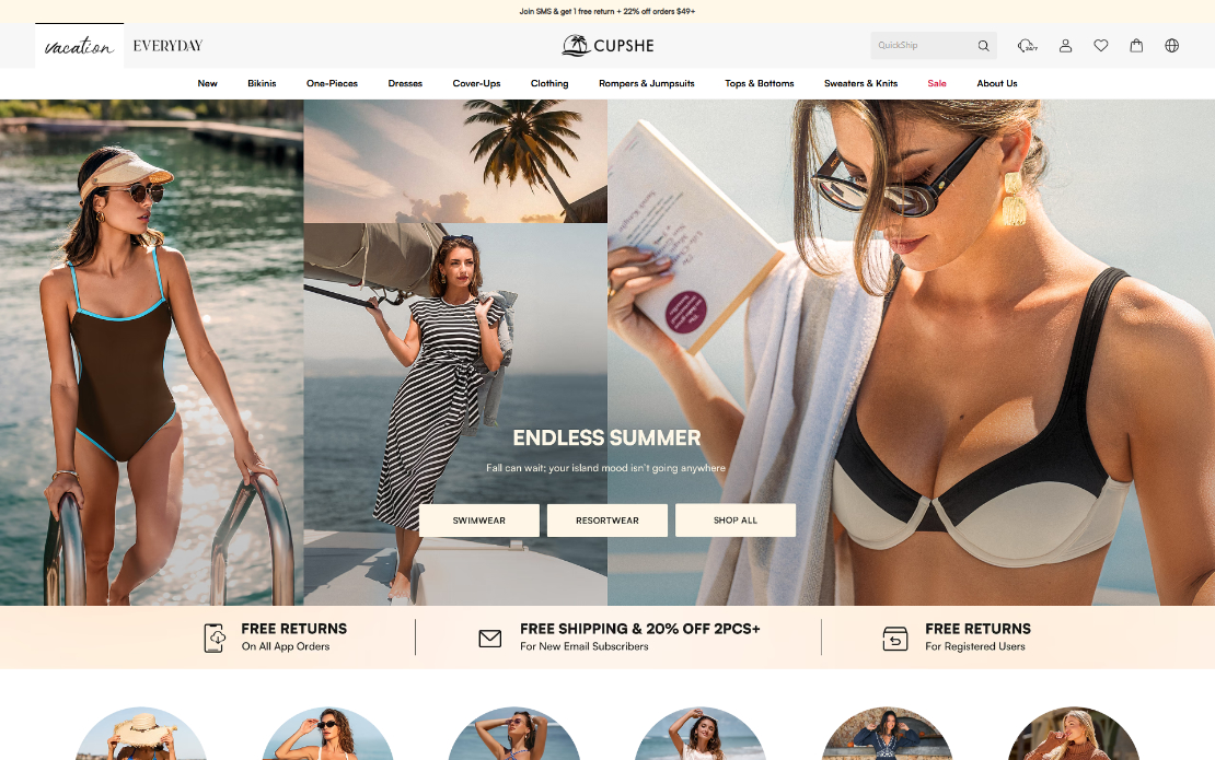 CupShe – Fashion eCommerce Mobile App & Branding Platform