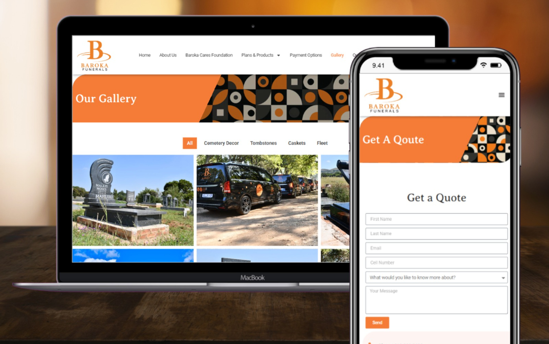 Baroka Funerals Web Design - New Perspective Design