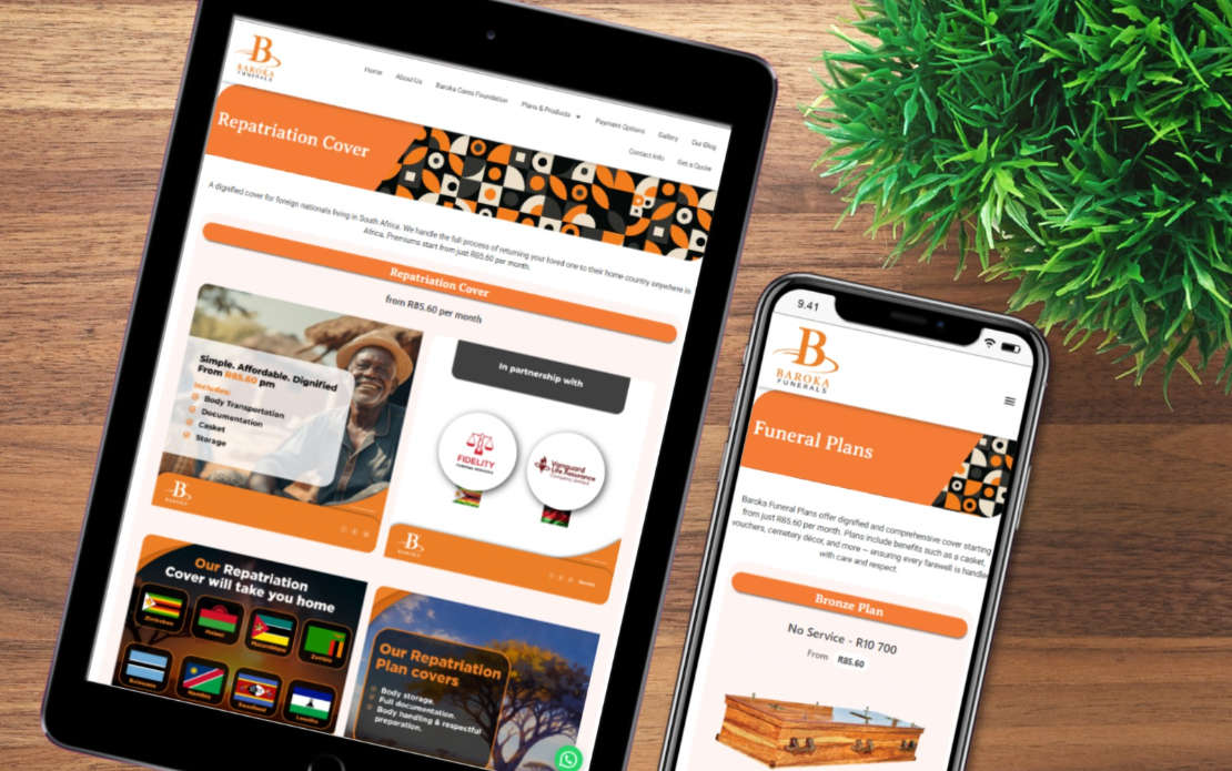 Baroka Funerals Web Design - New Perspective Design