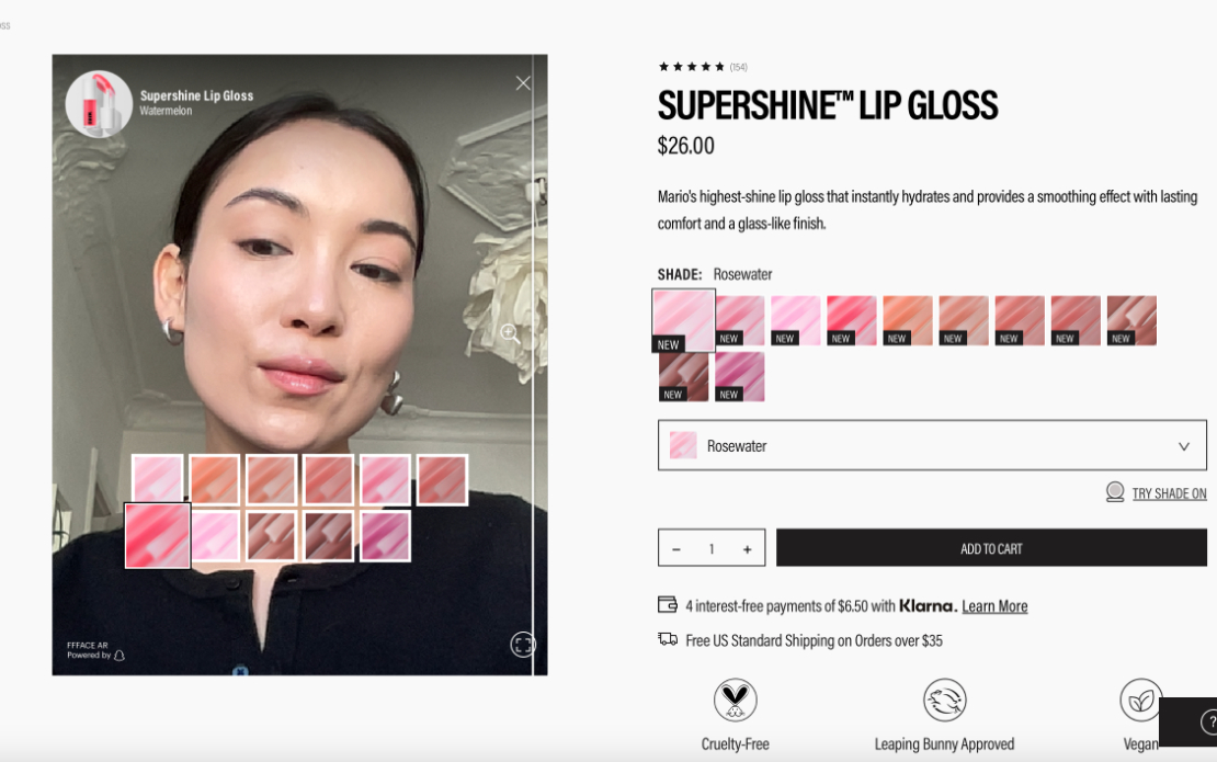 AR Makeup Try-on for Makeup by Mario