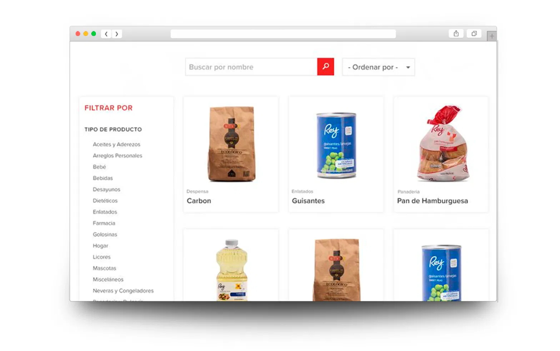 Website development for an important supermarket chain