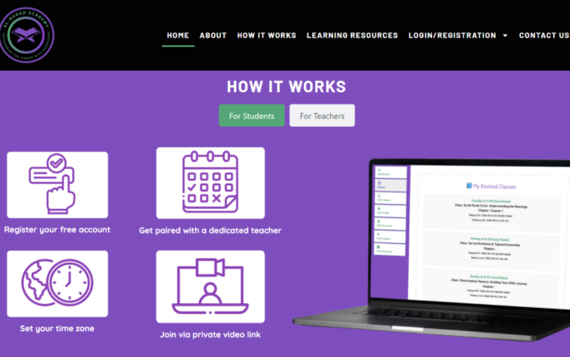Al Nurah Qur’an Academy Global Learning Platform