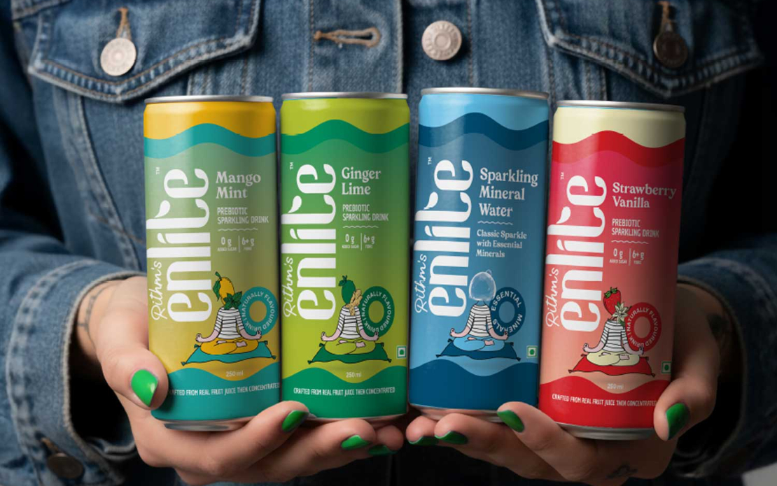 Enlite – Prebiotic Beverages Branding & Can Packaging