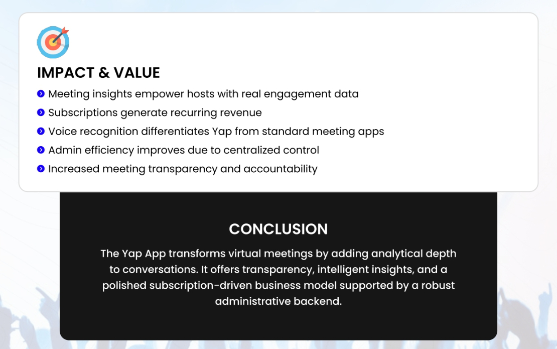 Yap App (Virtual Meeting  & Insight Platform)