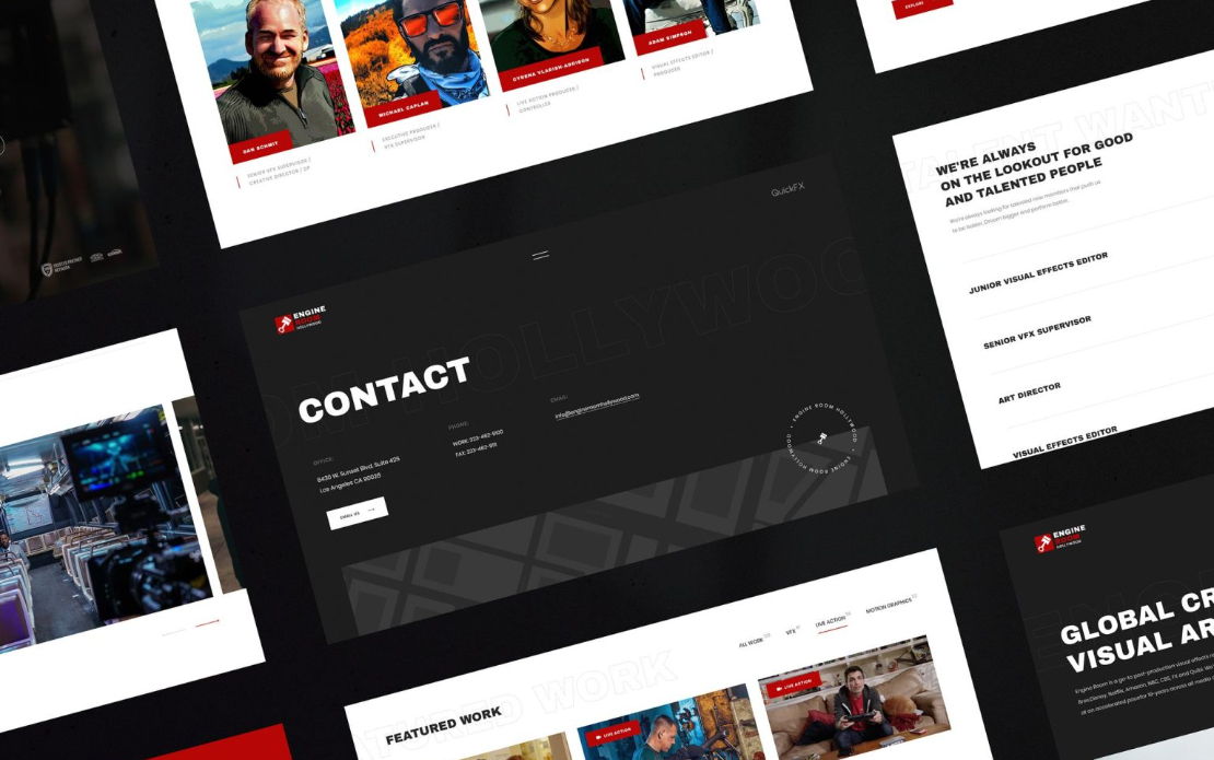 Engine Room: Website redesign for a visual effects studio