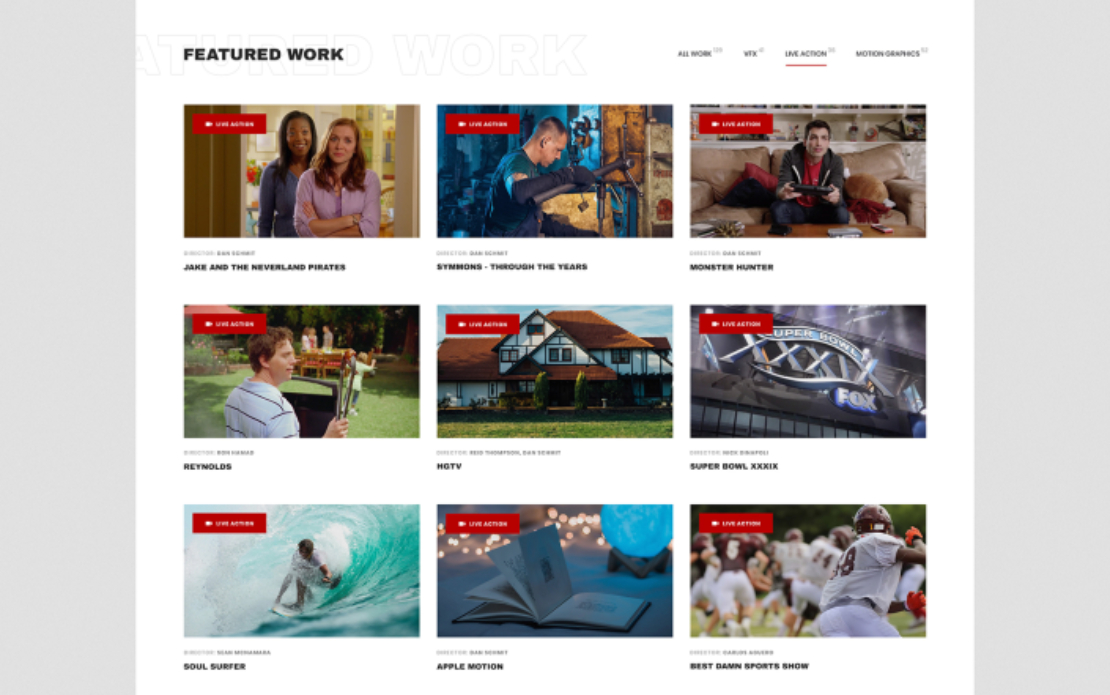Engine Room: Website redesign for a visual effects studio