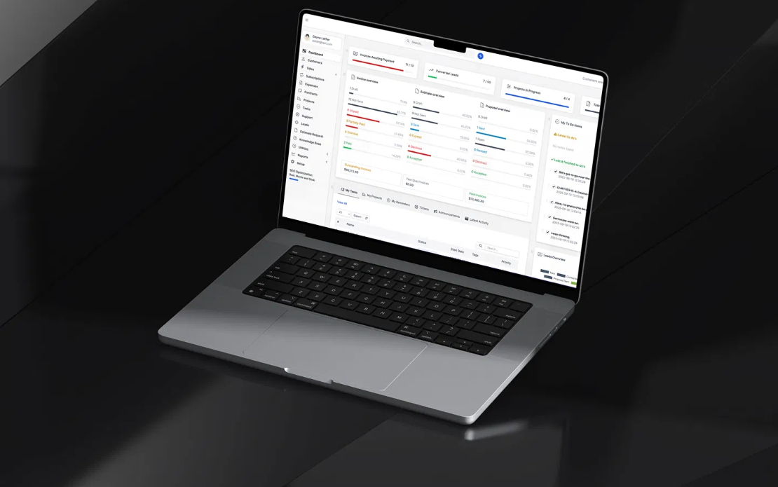 Custom CRM and Client Portal for Vinadamo