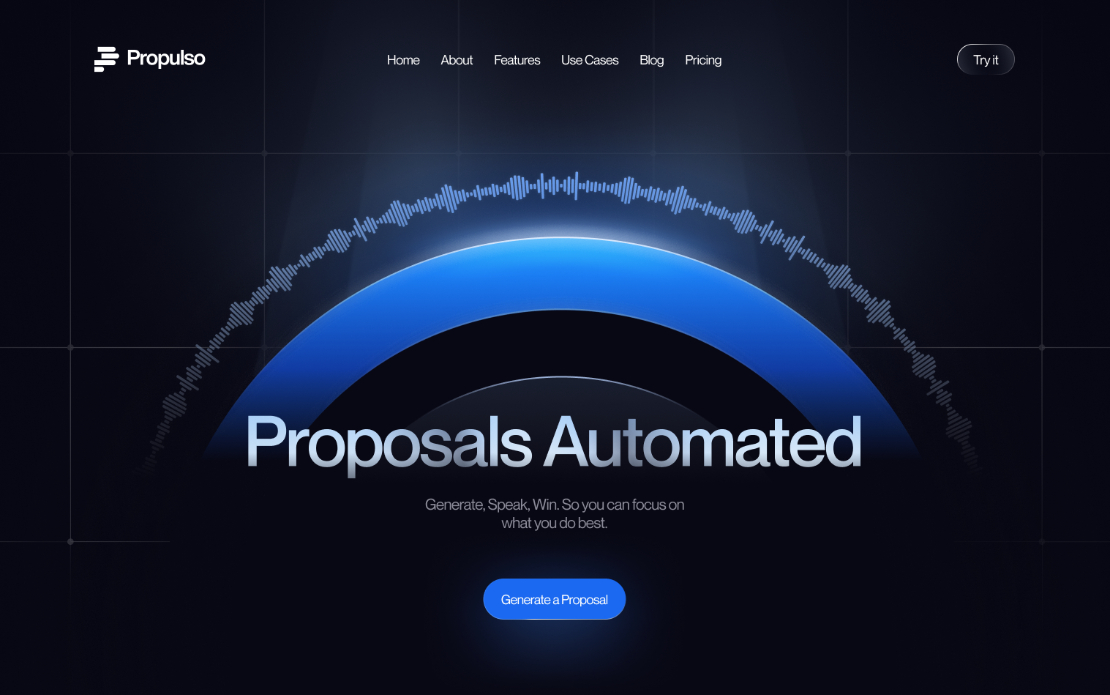 Propulso - SaaS AI Voice-to-Text Generator UI UX Design