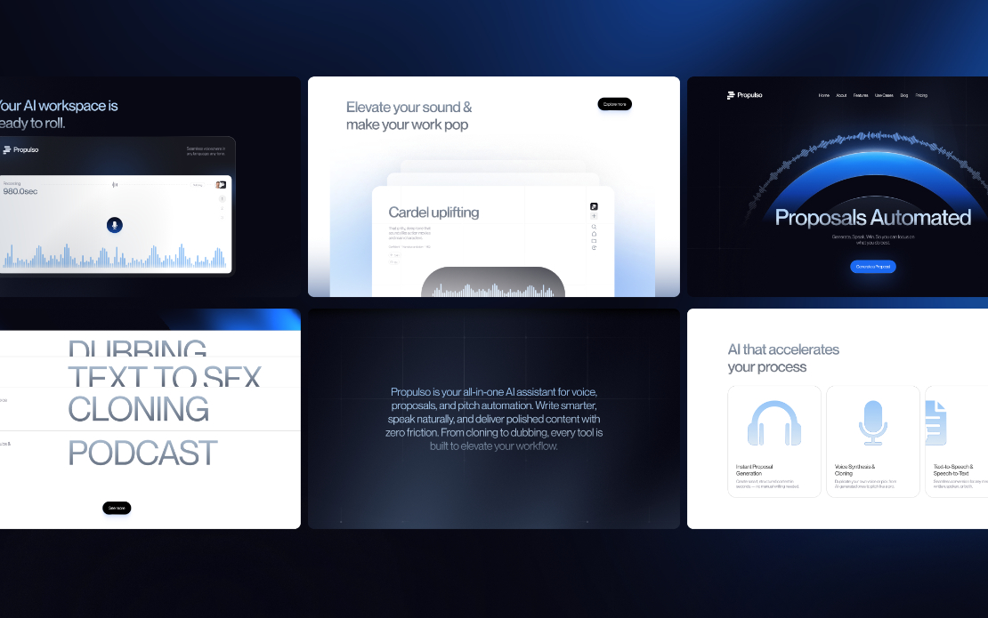 Propulso - SaaS AI Voice-to-Text Generator UI UX Design